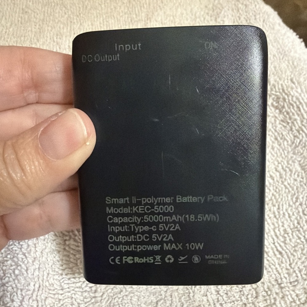 Smart Li-Polymer Battery Pack KEC-5000 5000mAh 18.5Wh Black DC Output